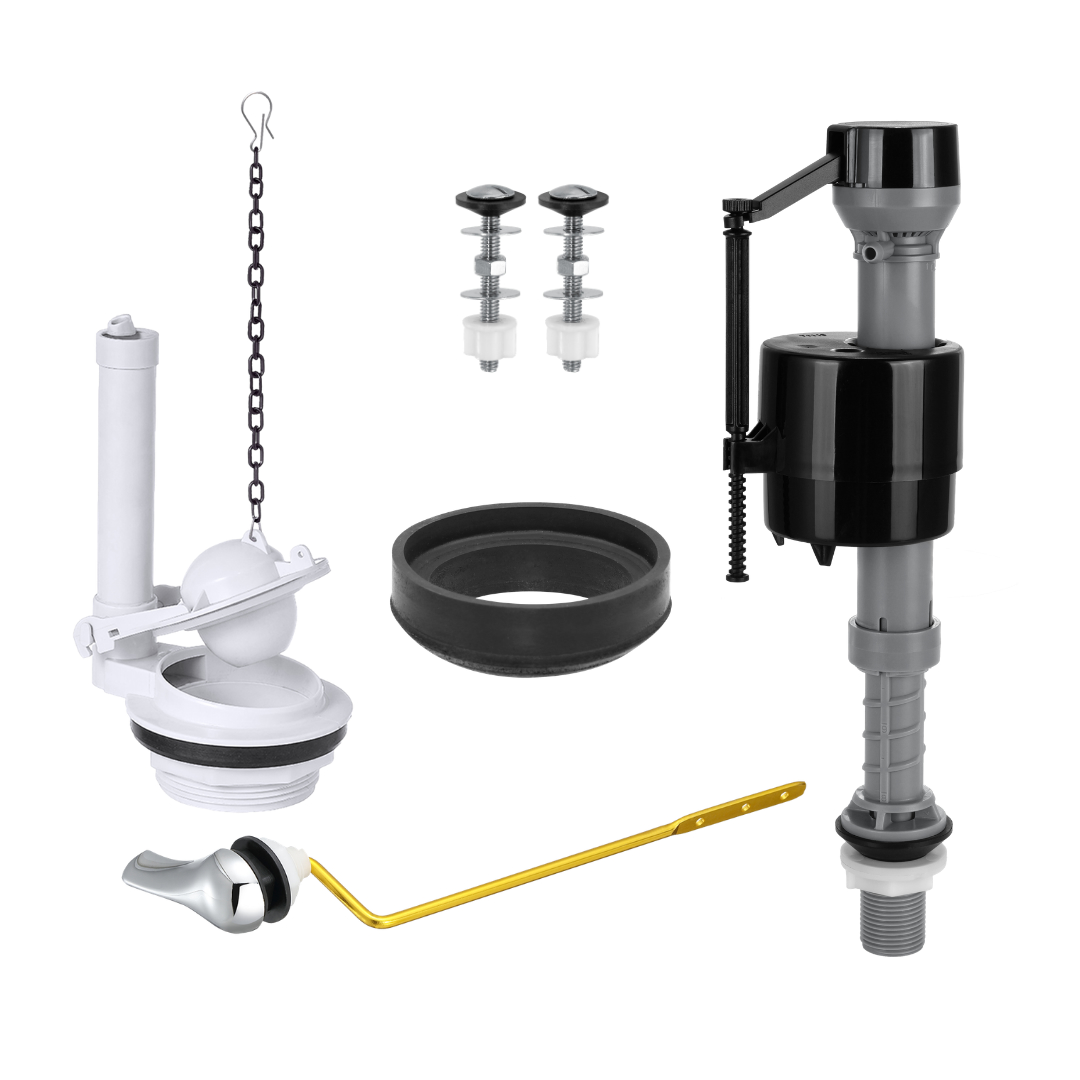 3-Inch Two-Piece Toilet Tank Repair Kit | Adjustable Fill Valve and Side-Mount Lever