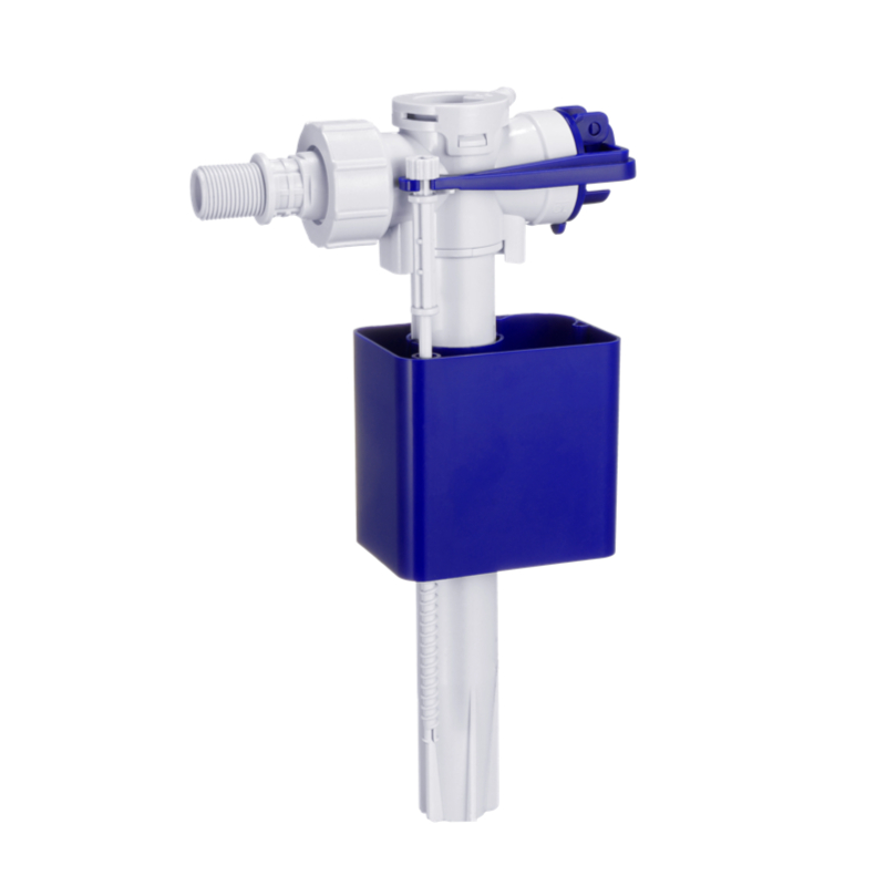 Concealed cistern fill valve with G3/8 side inlet and navy-blue float housing