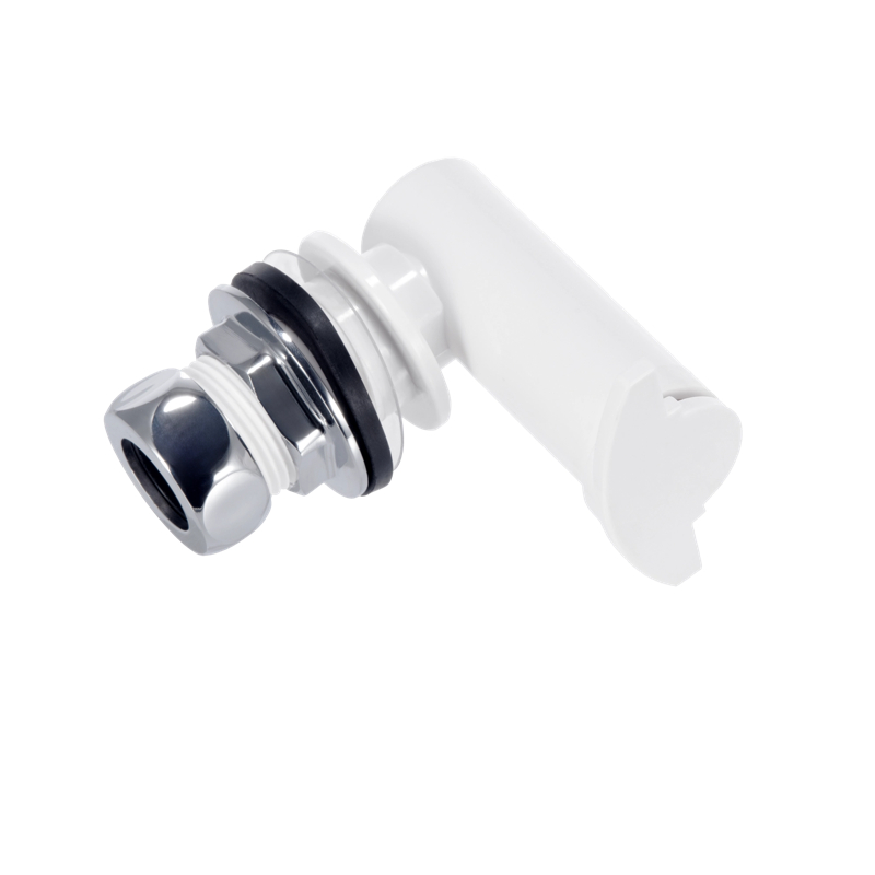 U7002 long urinal inlet and guided flush outlet fitting with threaded connection, lock nut and sealing ring